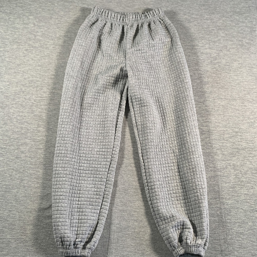 Princess Polly Pants Womens 4 Gray Waffle Knit Jogger‎ Loungewear Cozy Casual